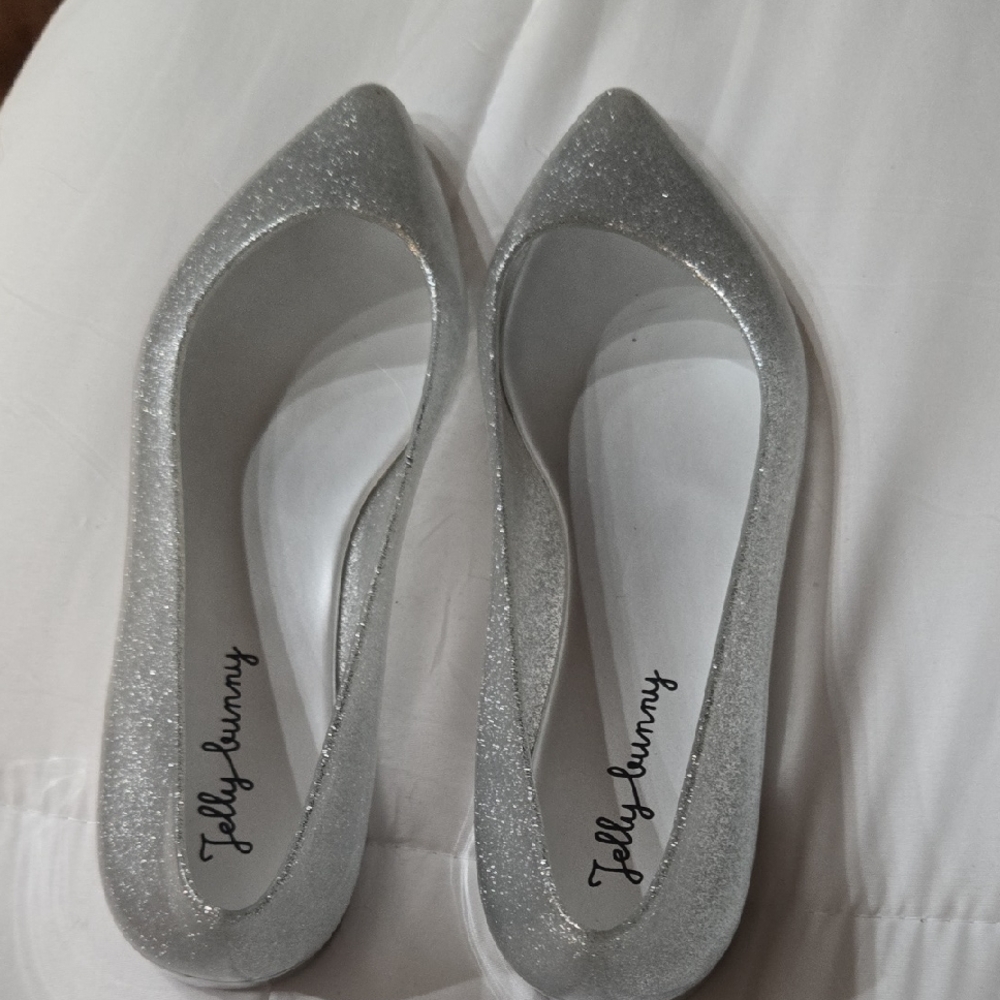 Silver Glitter Flats